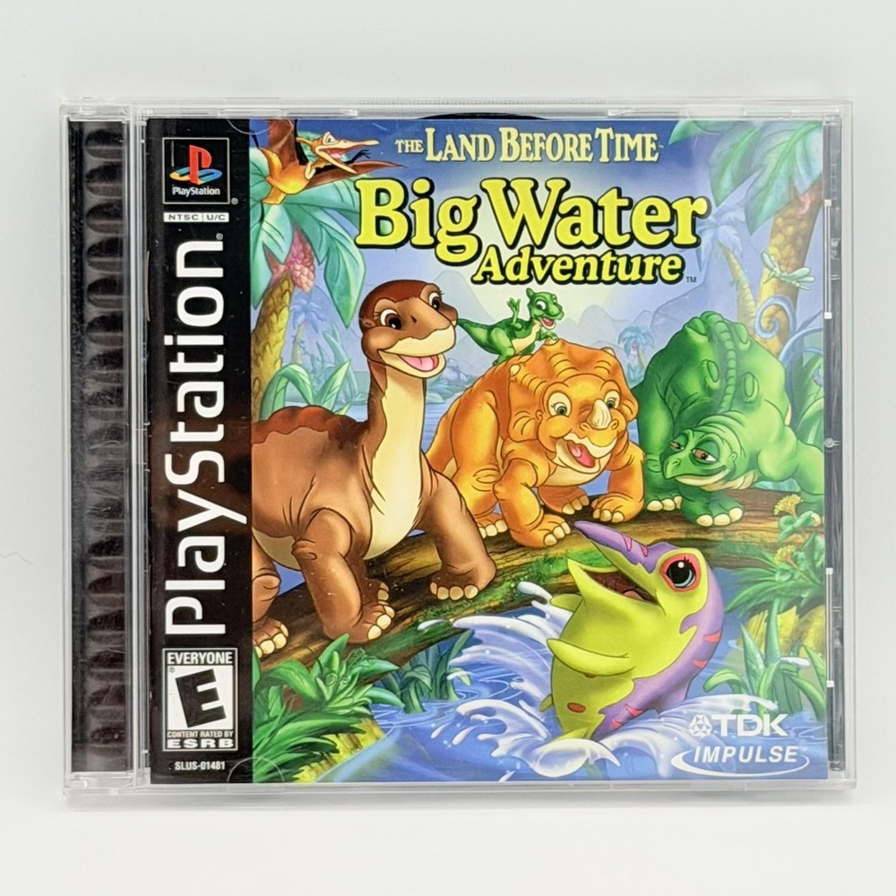 Vintage The Land Before Time Big Water Adventure Sony PS1 Video Game TDK NTSC E